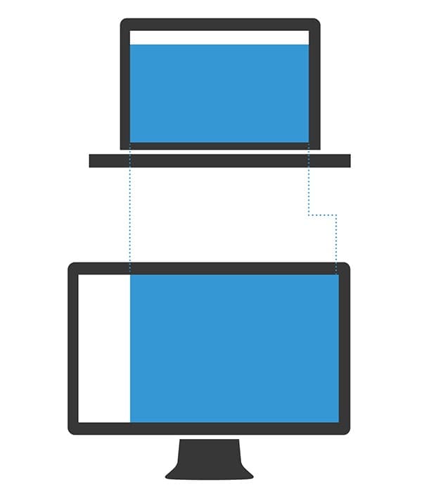  При использовании левосторонней навигации область содержимого веб-сайта остается почти одинаковой ширины, при просмотре на ноутбуке или большом мониторе.