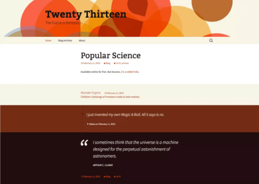 Тема Twenty Thirteen для сайтов на WordPress