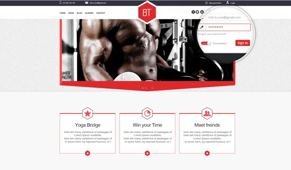 PSD-шаблон BridgeTech-Fitness