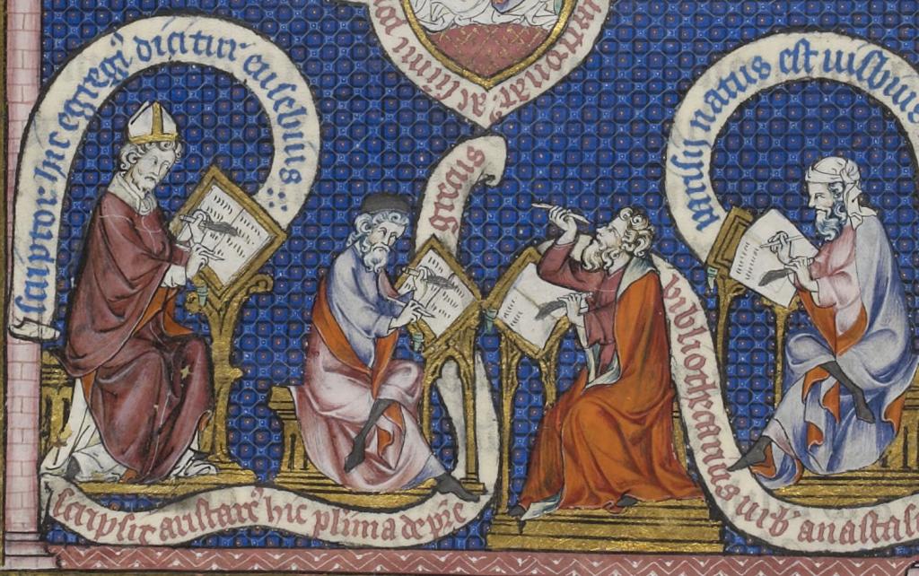 Скрипторий на средневековом рисунке
