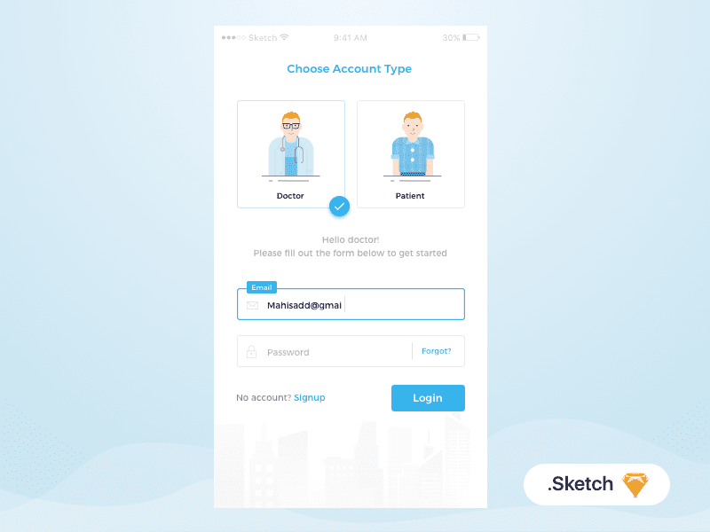 Login Form and Illustration