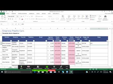 Explicación CRM en Excel para Vendedores