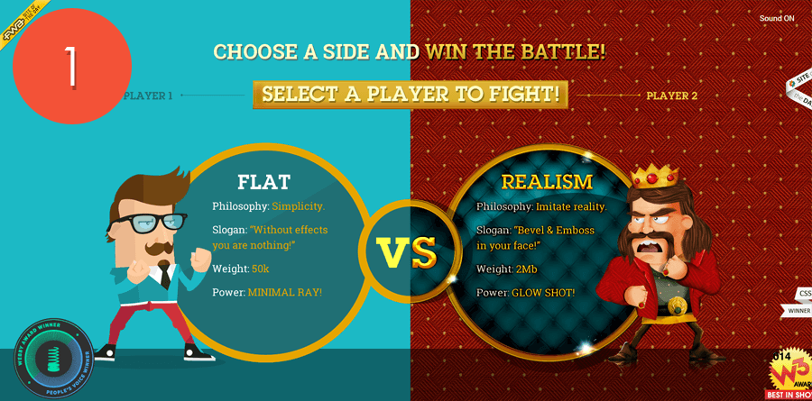 1 место: Flat vs. Realism