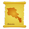 Пергамент с контуром Армении 