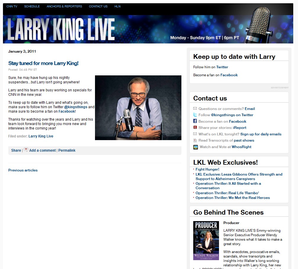 Блог Ларри Кинг