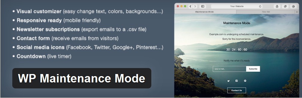 плагин WP Maintenance Mode