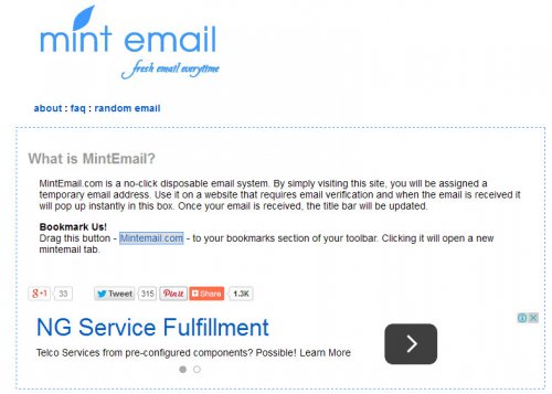 Одноразовая почта - MintEmail 