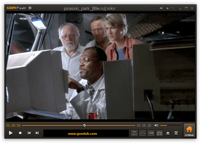 Пример функционирования проигрывателя видео GOM Player на компьютере