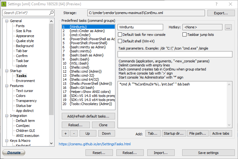 Запуск bash-терминала командой bash в cmd.exe