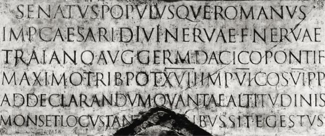 Шрифты с засечками в римских надписях