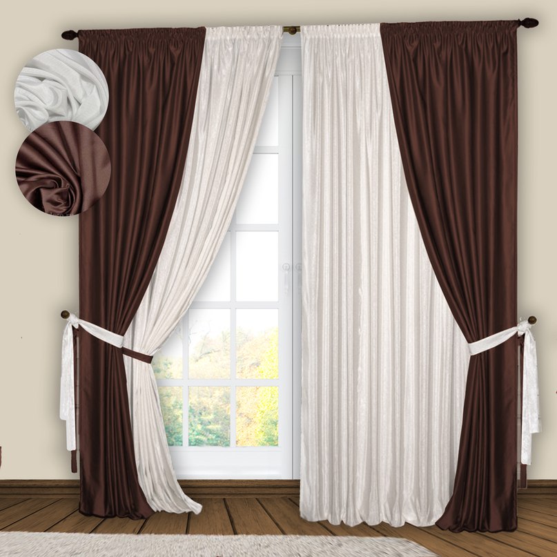 Выбор ширины шторы в зависимости от типа ткани- шторы средней плотности