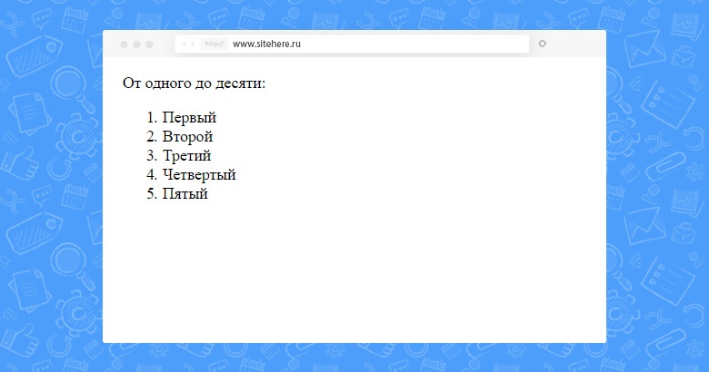 Нумерованный список в HTML