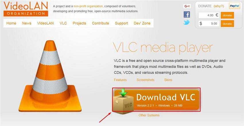 VLC плеер для видео без звука