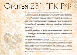 Статья 231 ГПК РФ