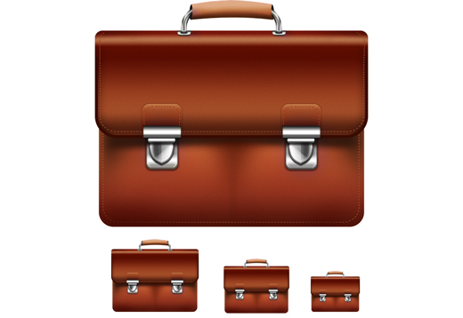 Leather briefcase PSD & icon